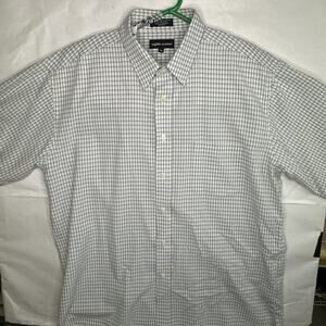 eighth Avenue Mens Large Plaid Flip Cuff Long Sleeve Button Up Shirt